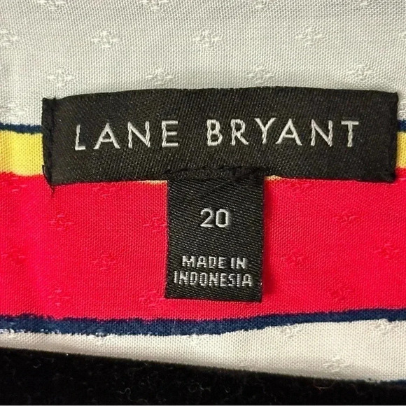 Lane Bryant square neck short flutter sleeve multi colored striped top size 20 - Picture 7 of 7